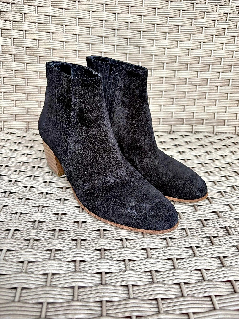 Vince Black Suede Ankle Boots